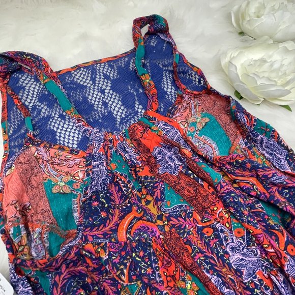 Free People Count Me In Trapeze Tunic Top / Mini Dress Flowy Small - Picture 5 of 6